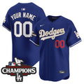 Dodgers 2025 National League Champions Vapor Premier Limited Custom Jersey - All Stitched - Men, Royal