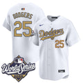 Dodgers 2025 World Series Gold Vapor Premier Limited Jersey - All Stitched - Youth, #25 Dodgers