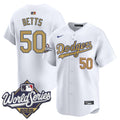 Dodgers 2025 World Series Gold Vapor Premier Limited Jersey - All Stitched - Men, Mookie Betts