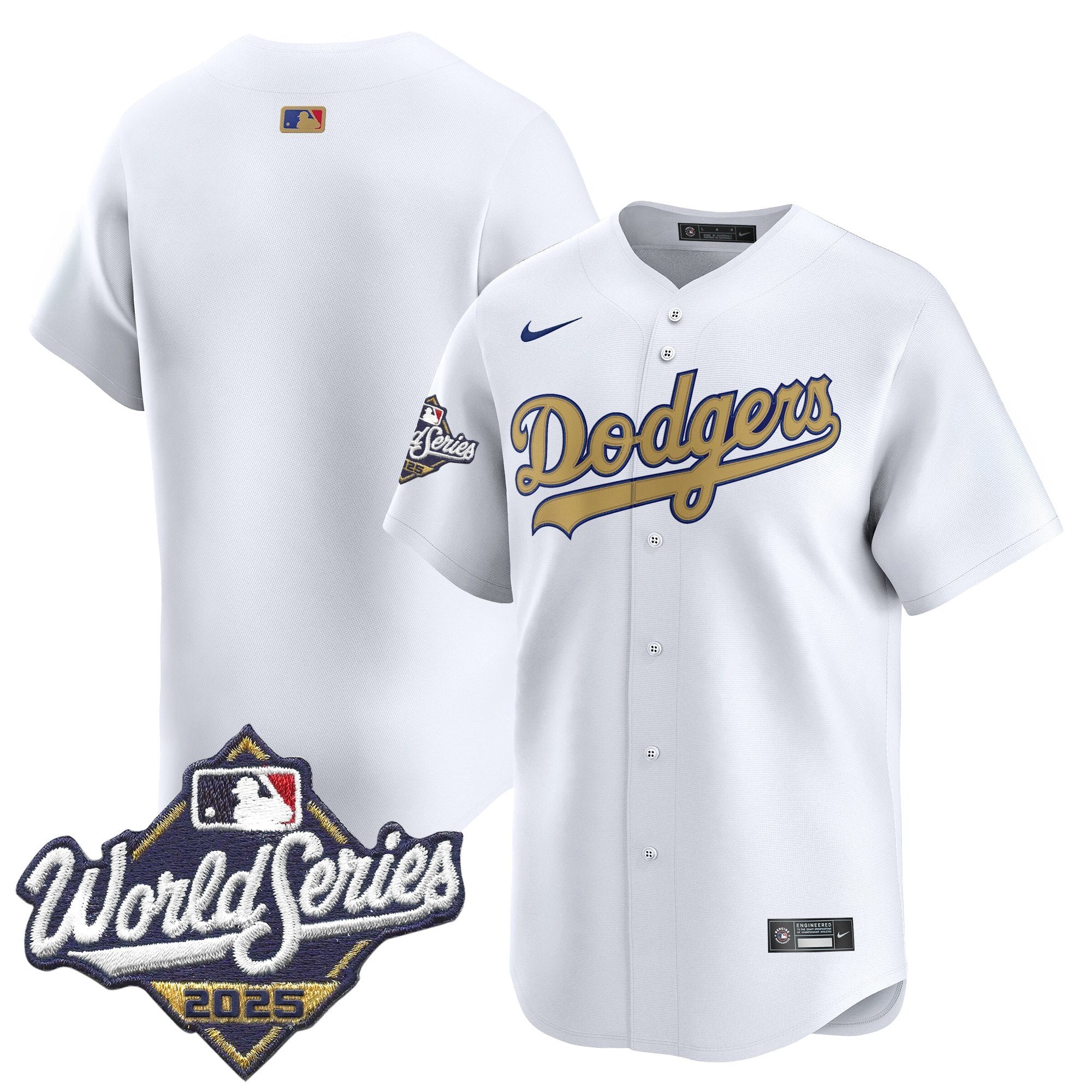 Dodgers 2025 World Series Gold Vapor Premier Limited Jersey - All Stitched - Youth, Team