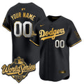 Dodgers 2025 World Series Vapor Premier Limited Custom Jersey - All Stitched - Youth, Black Gold