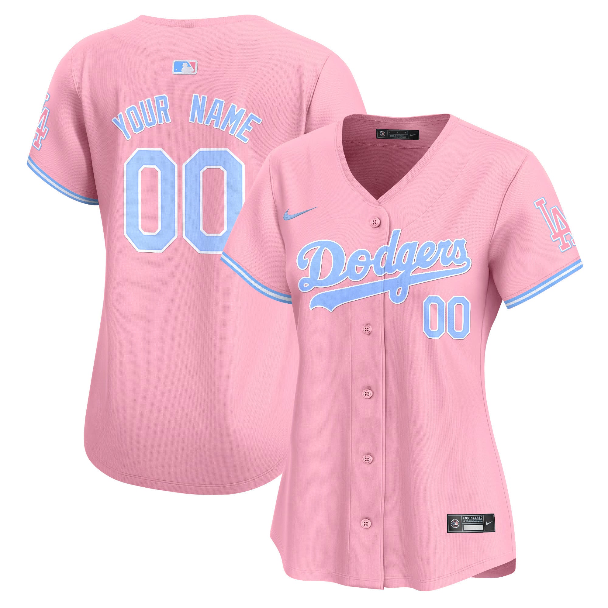 Dodgers Bubblegum Pink Vapor Premier Limited Custom Jersey - All Stitched - Women, Pink