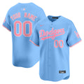 Dodgers Bubblegum Pink Vapor Premier Limited Custom Jersey - All Stitched - Men, Light Blue