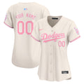 Dodgers Bubblegum Pink Vapor Premier Limited Custom Jersey - All Stitched - Women, Cream