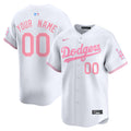 Dodgers Bubblegum Pink Vapor Premier Limited Custom Jersey - All Stitched - Men, White