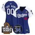 Dodgers Fernando Memorial & 2024 World Series Patch Vapor Premier Limited Custom Jersey V2 - All Stitched - Women, Alternate Royal