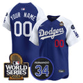 Dodgers Fernando Memorial & 2024 World Series Patch Vapor Premier Limited Custom Jersey V2 - All Stitched - Men, Alternate Royal