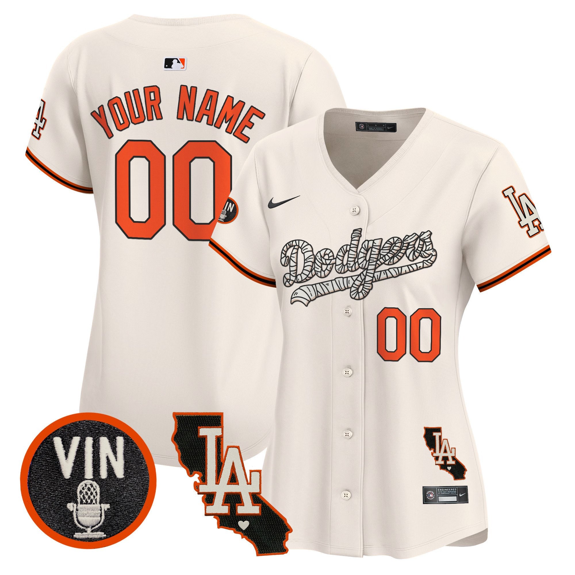 Dodgers Halloween Vapor Premier Limited Custom Jersey - All Stitched - Women, Cream