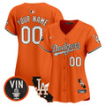 Dodgers Halloween Vapor Premier Limited Custom Jersey - All Stitched - Women, Orange