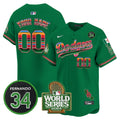 Dodgers Mexico Fernando Memorial & 2024 World Series Patch Vapor Premier Limited Custom Jersey - All Stitched - Men, Green