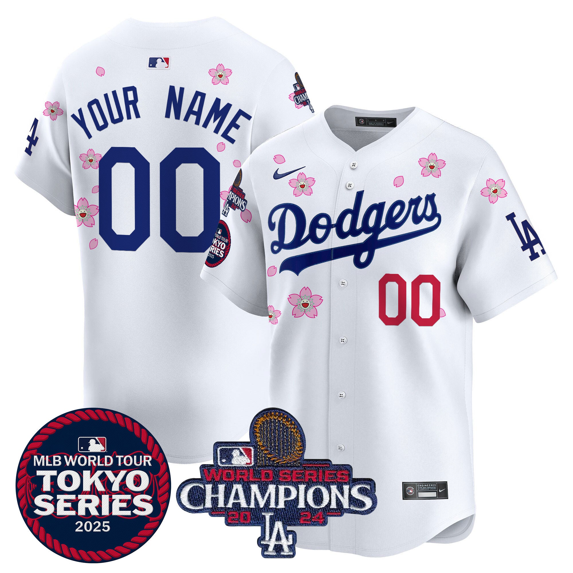 Men's Dodgers 2024 World Series Champions Patch Vapor Premier Limited Jersey V2 - All Stitched - Royal, Fernando Valenzuela
