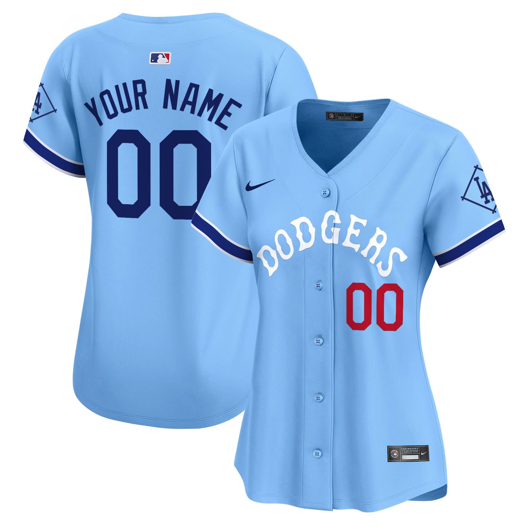 Dodgers Tribute Vapor Premier Limited Custom Jersey - All Stitched - Women, Blue