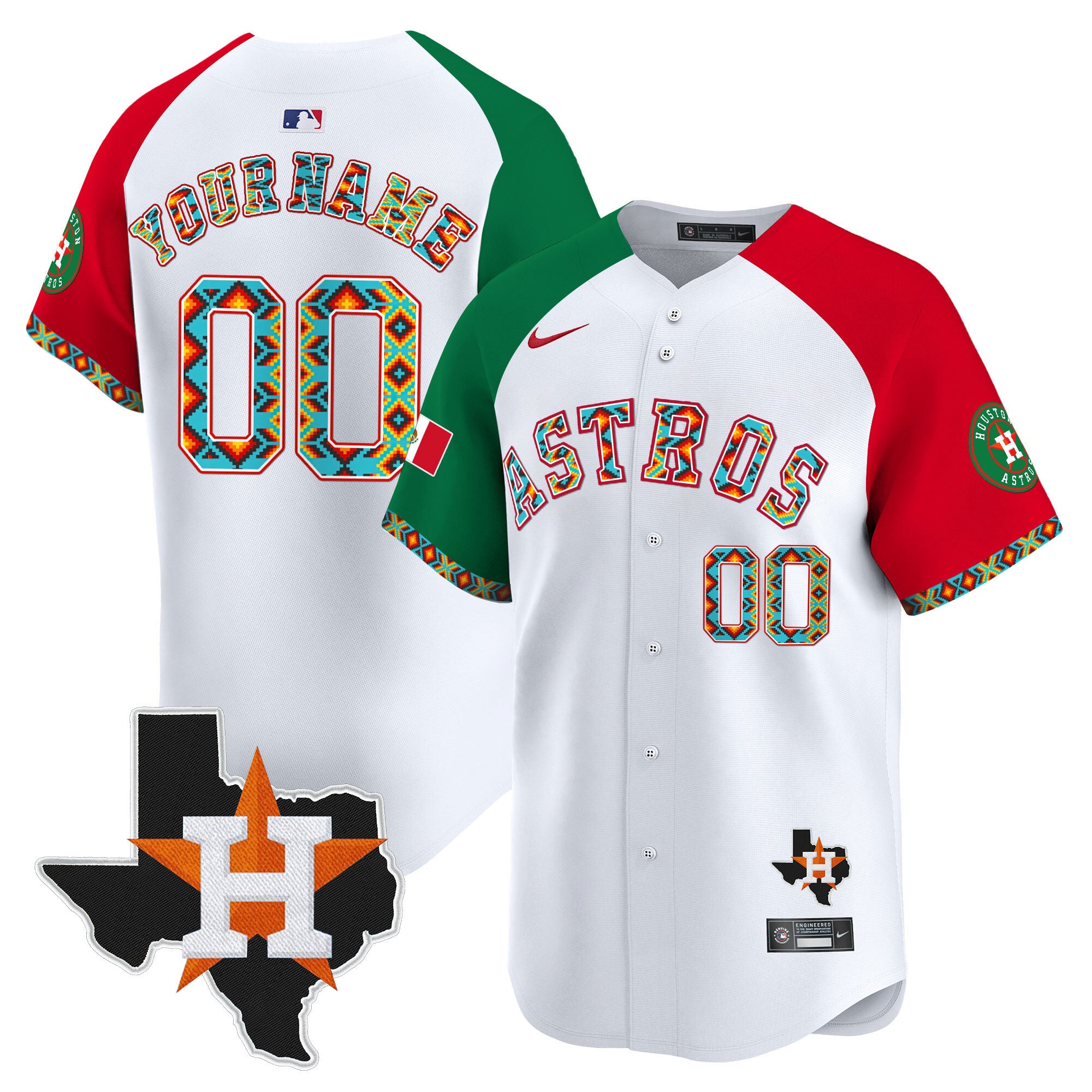 Houston Astros Mexico Vapor Premier Limited Custom Jersey V3 - All Stitched - Men, Alternate