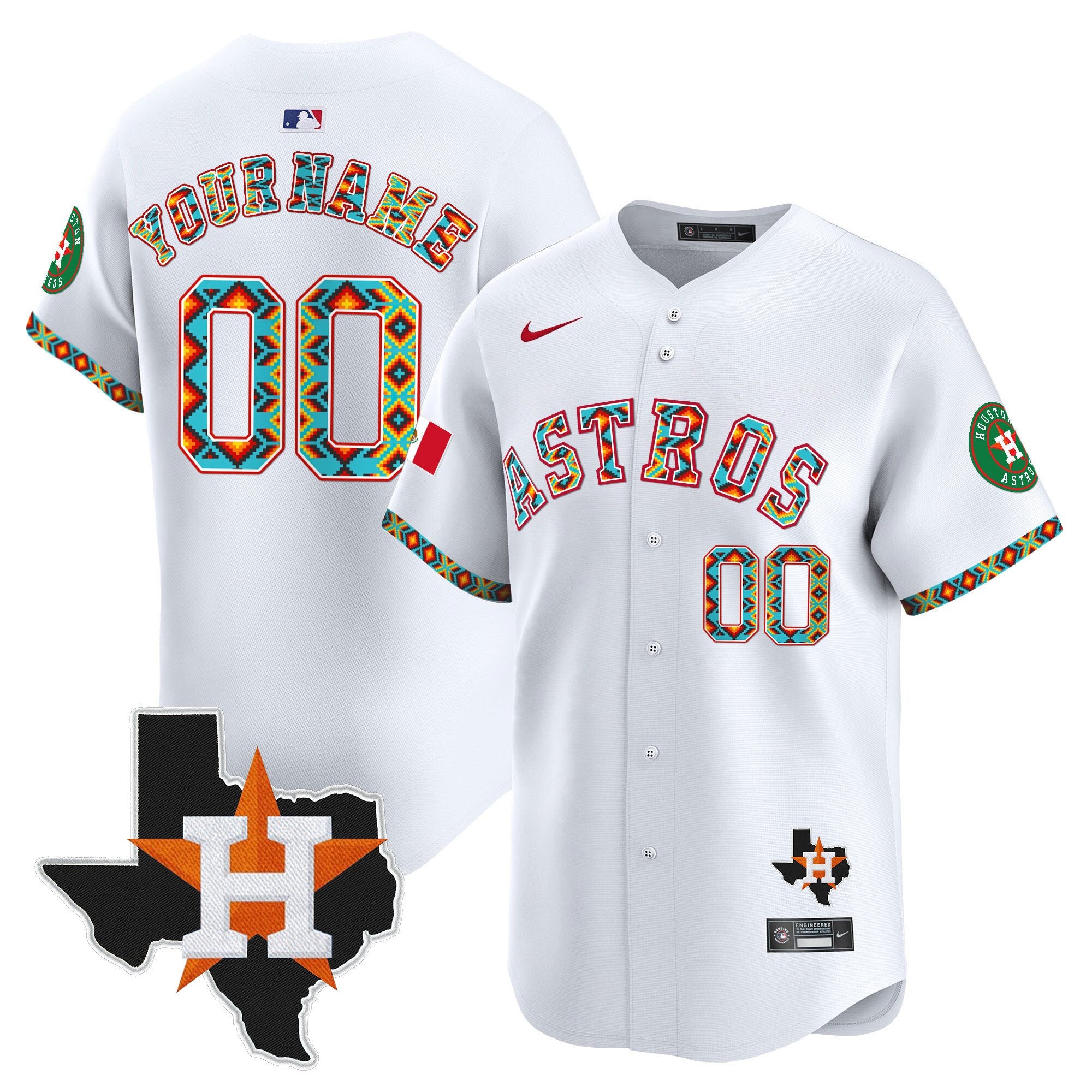 Houston Astros Mexico Vapor Premier Limited Custom Jersey V3 - All Stitched