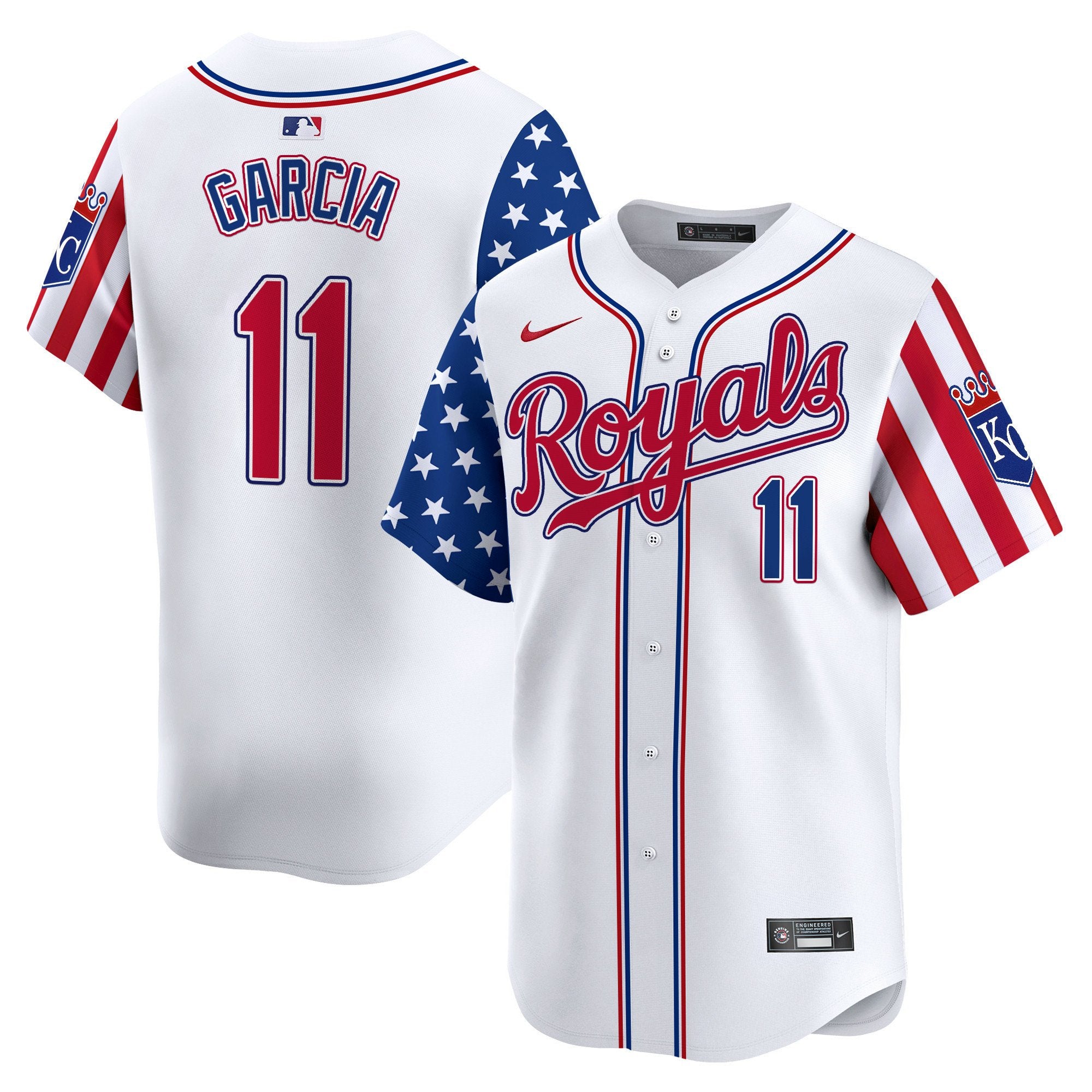 Kansas City Royals 2024 Independence Day Vapor Premier Limited Jersey - All Stitched - Men, Maikel Garcia