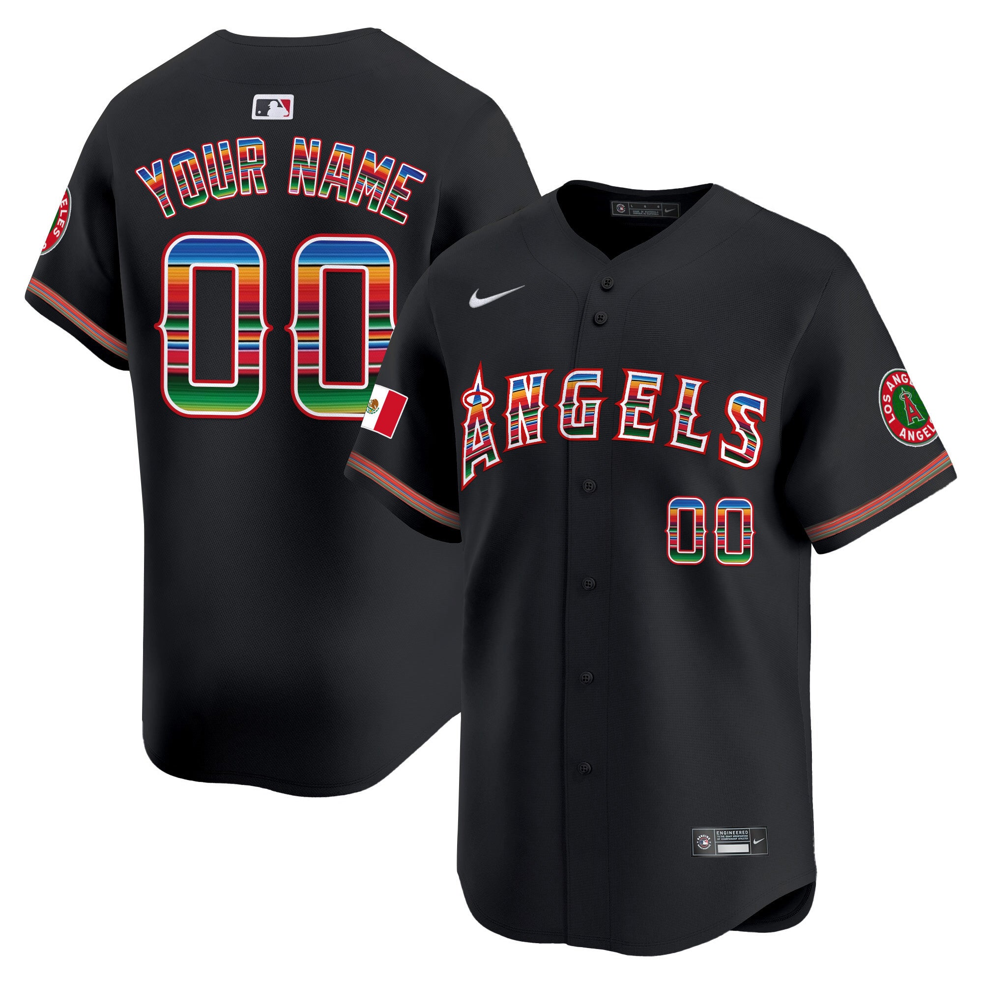 Los Angeles Angels Mexico Vapor Premier Limited Custom Jersey - All Stitched - Men, Black