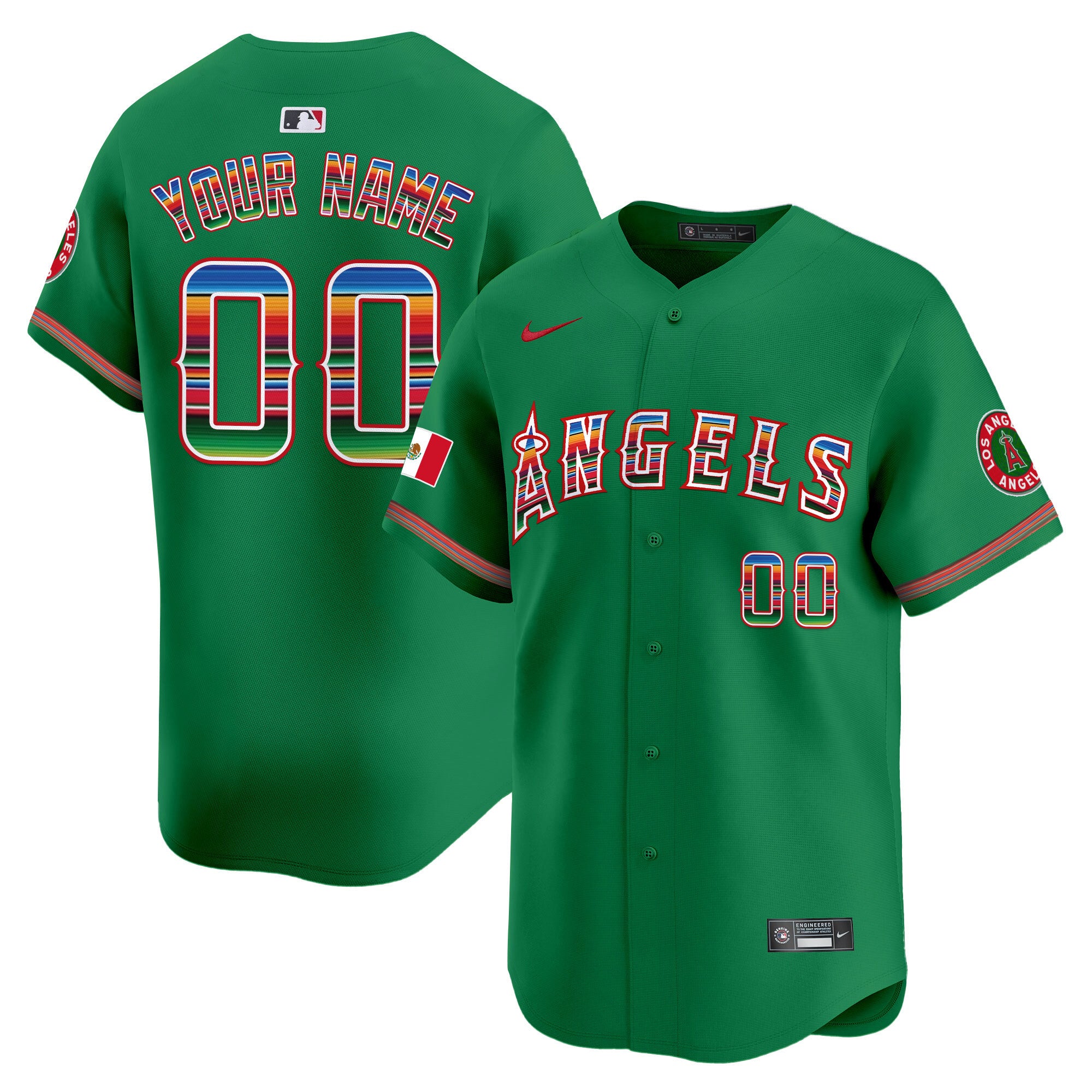 Los Angeles Angels Mexico Vapor Premier Limited Custom Jersey - All Stitched - Men, Green