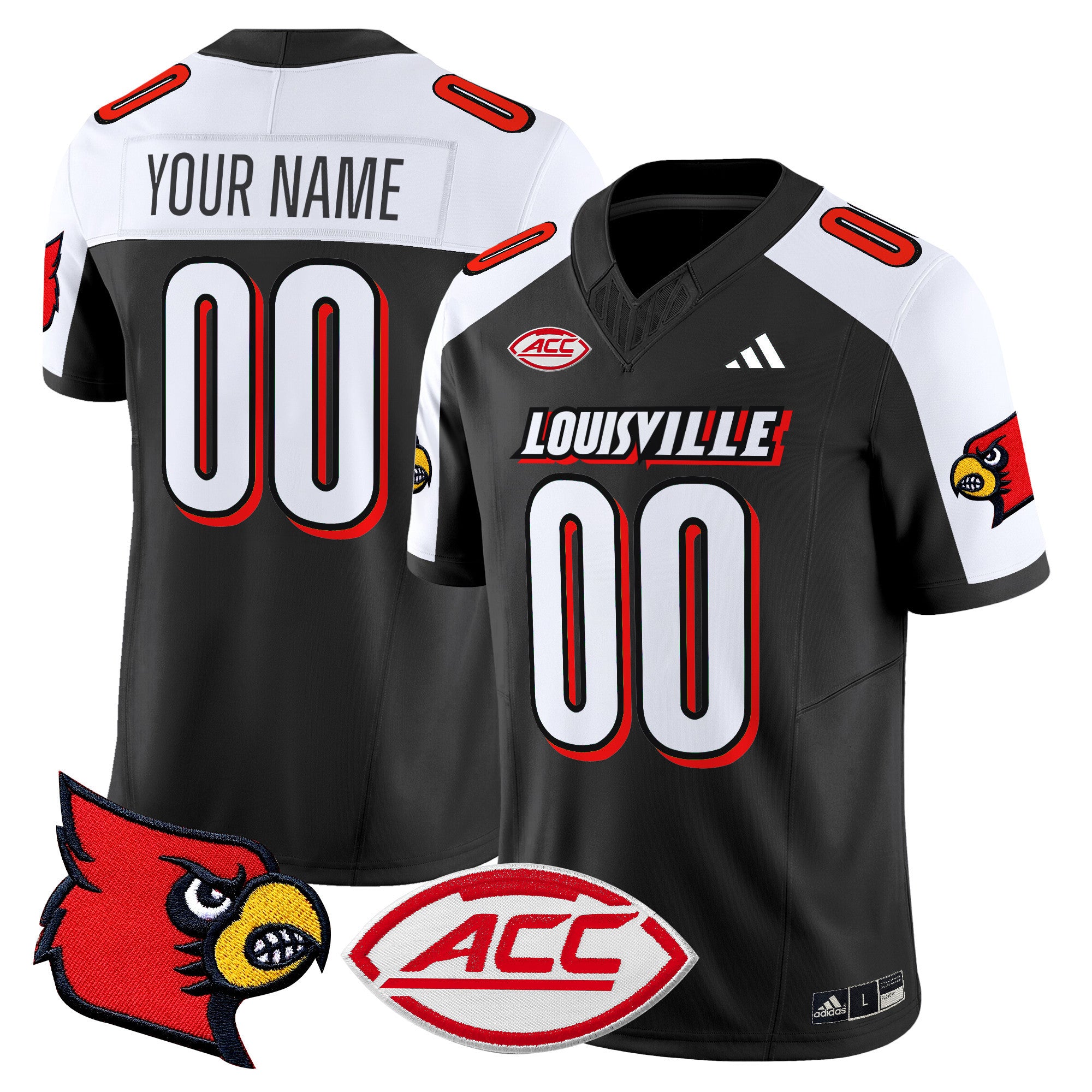 Louisville Cardinals 2024 Vapor Limited Custom Jersey - All Stitched - Men, Black Alternate