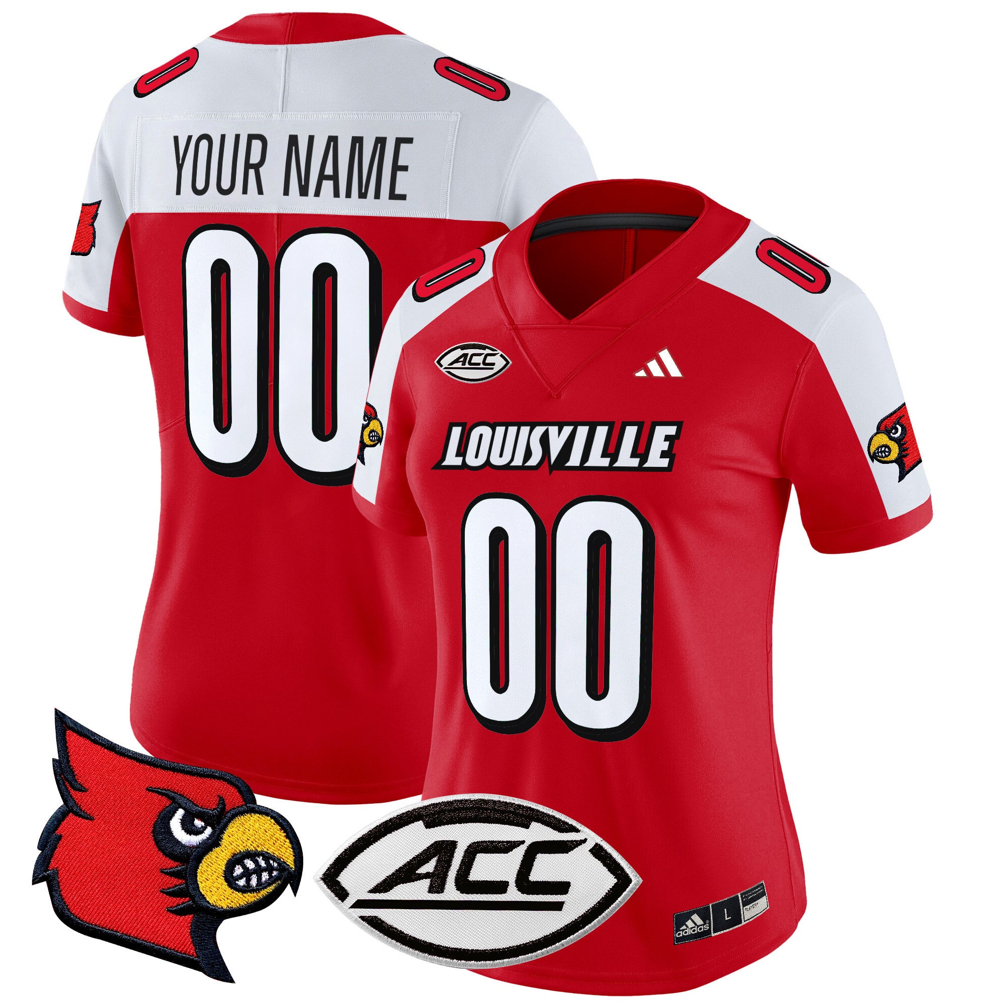 Louisville Cardinals 2024 Vapor Limited Custom Jersey - All Stitched - Women, Red Alternate