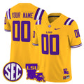 LSU Tigers 2024 Louisiana Patch Vapor Limited Custom Jersey - All Stitched - Men, Gold
