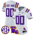 LSU Tigers 2024 Louisiana Patch Vapor Limited Custom Jersey - All Stitched - Women, White