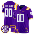 LSU Tigers 2024 Louisiana Patch Vapor Limited Custom Jersey - All Stitched - Men, Purple