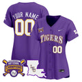 LSU Tigers 2025 College World Series Champions Vapor Premier Limited Custom Jersey - All Stitched - Women, Purple