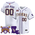LSU Tigers 2025 College World Series Champions Vapor Premier Limited Custom Jersey - All Stitched - Men, White