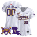LSU Tigers 2025 College World Series Champions Vapor Premier Limited Custom Jersey - All Stitched - Women, Pinstripe