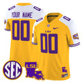 LSU Tigers 2025 Louisiana Patch Vapor Limited Custom Jersey - All Stitched - Men, Gold Alternate