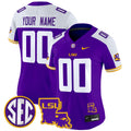 LSU Tigers 2025 Louisiana Patch Vapor Limited Custom Jersey - All Stitched - Women, Purple Alternate