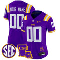 LSU Tigers 2025 Louisiana Patch Vapor Limited Custom Jersey - All Stitched - Women, Purple