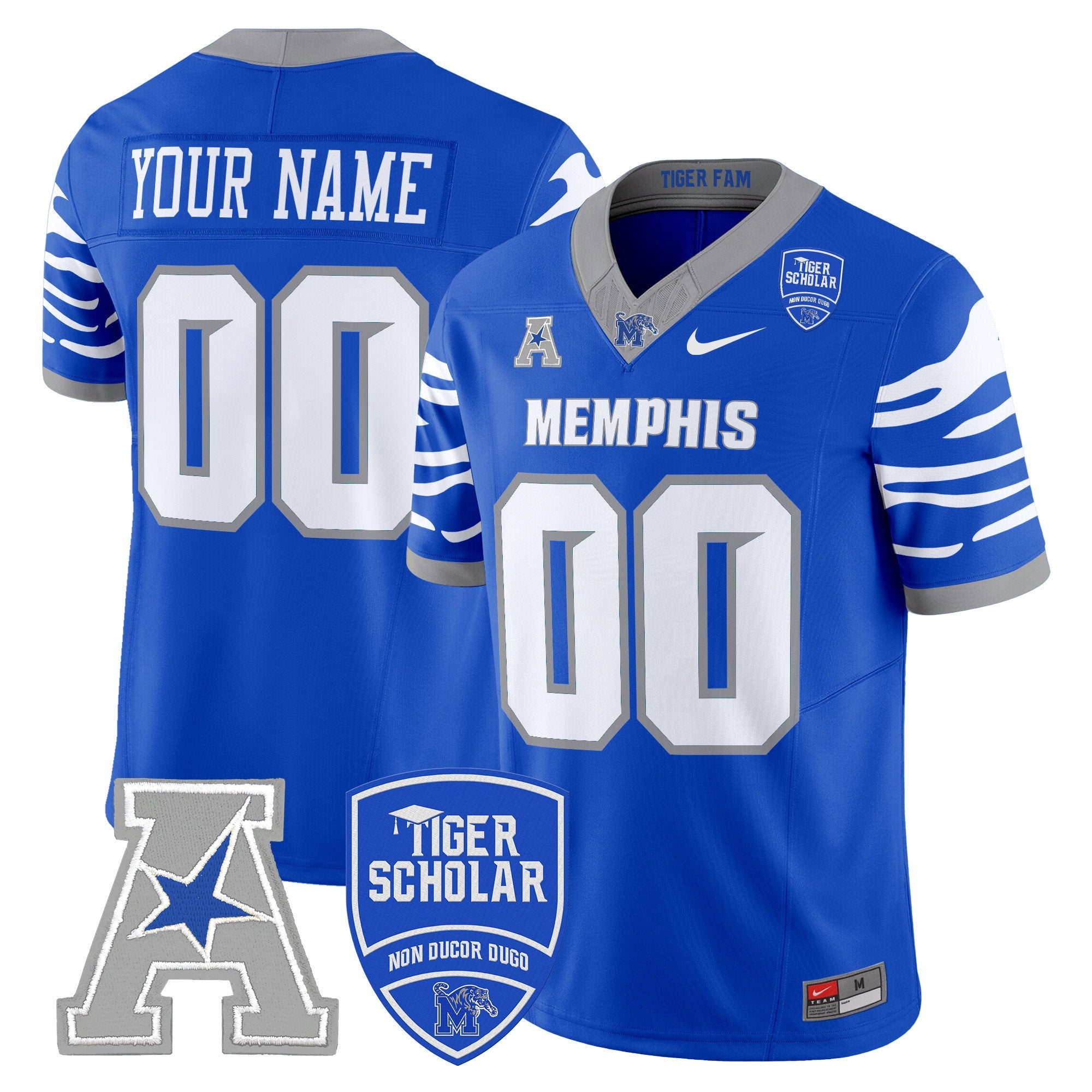 Memphis Tigers 2024 Vapor Limited Custom Jersey - All Stitched - Men, Royal