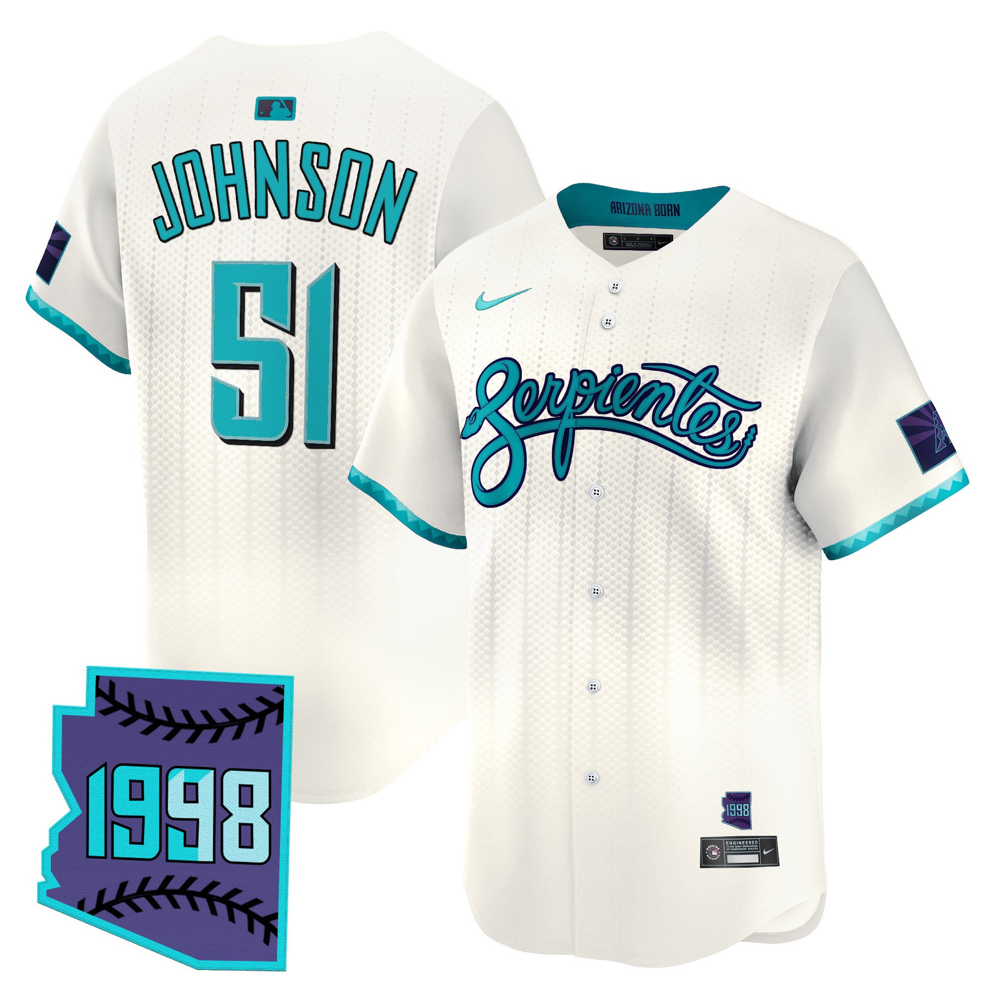 Men's Arizona Diamondbacks 2025 City Connect Vapor Premier Limited Jersey V2 - Stitched - Cream, Randy Johnson