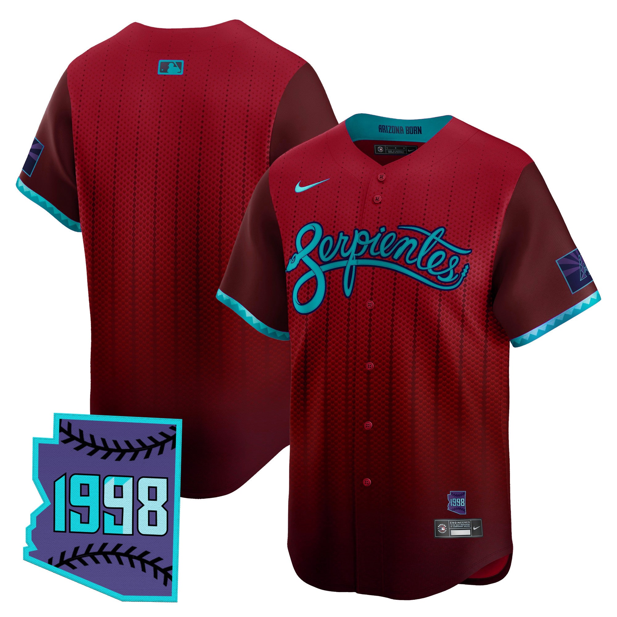 Men's Arizona Diamondbacks 2025 City Connect Vapor Premier Limited Jersey V2 - Stitched - Red, Team