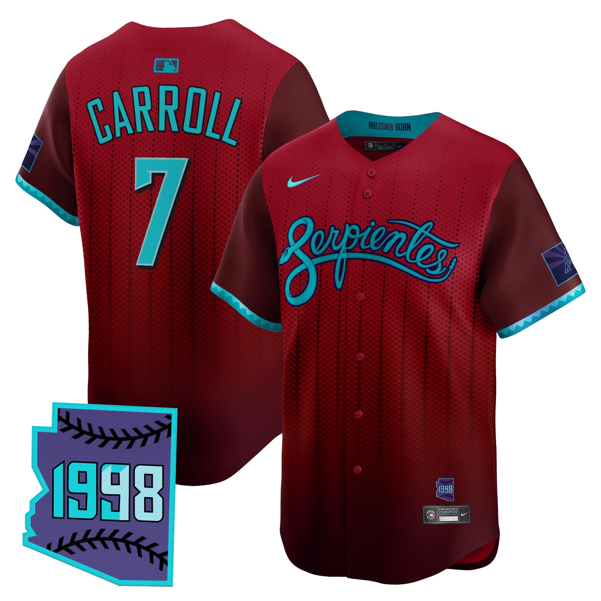 Men's Arizona Diamondbacks 2025 City Connect Vapor Premier Limited Jersey V2 - Stitched - Red, Corbin Carroll