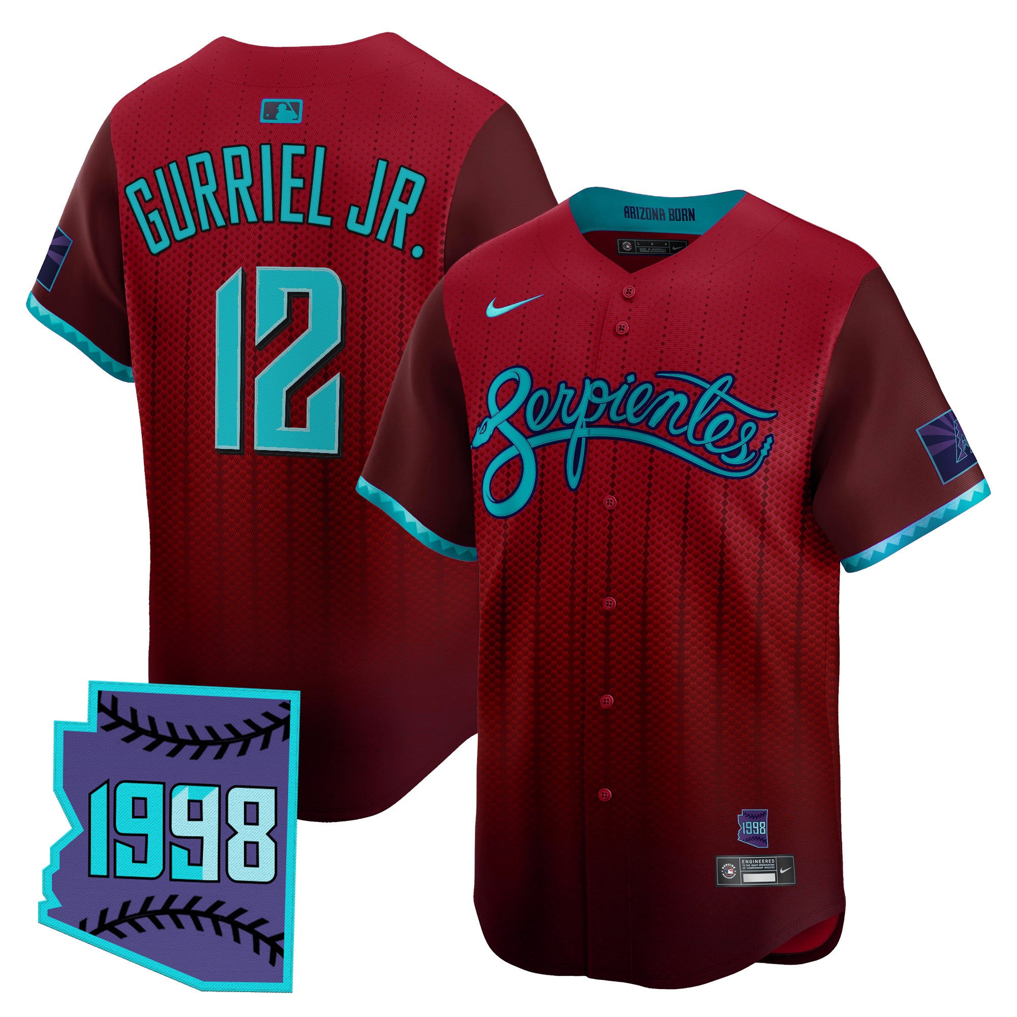 Men's Arizona Diamondbacks 2025 City Connect Vapor Premier Limited Jersey V2 - Stitched - Red, Lourdes Gurriel Jr.