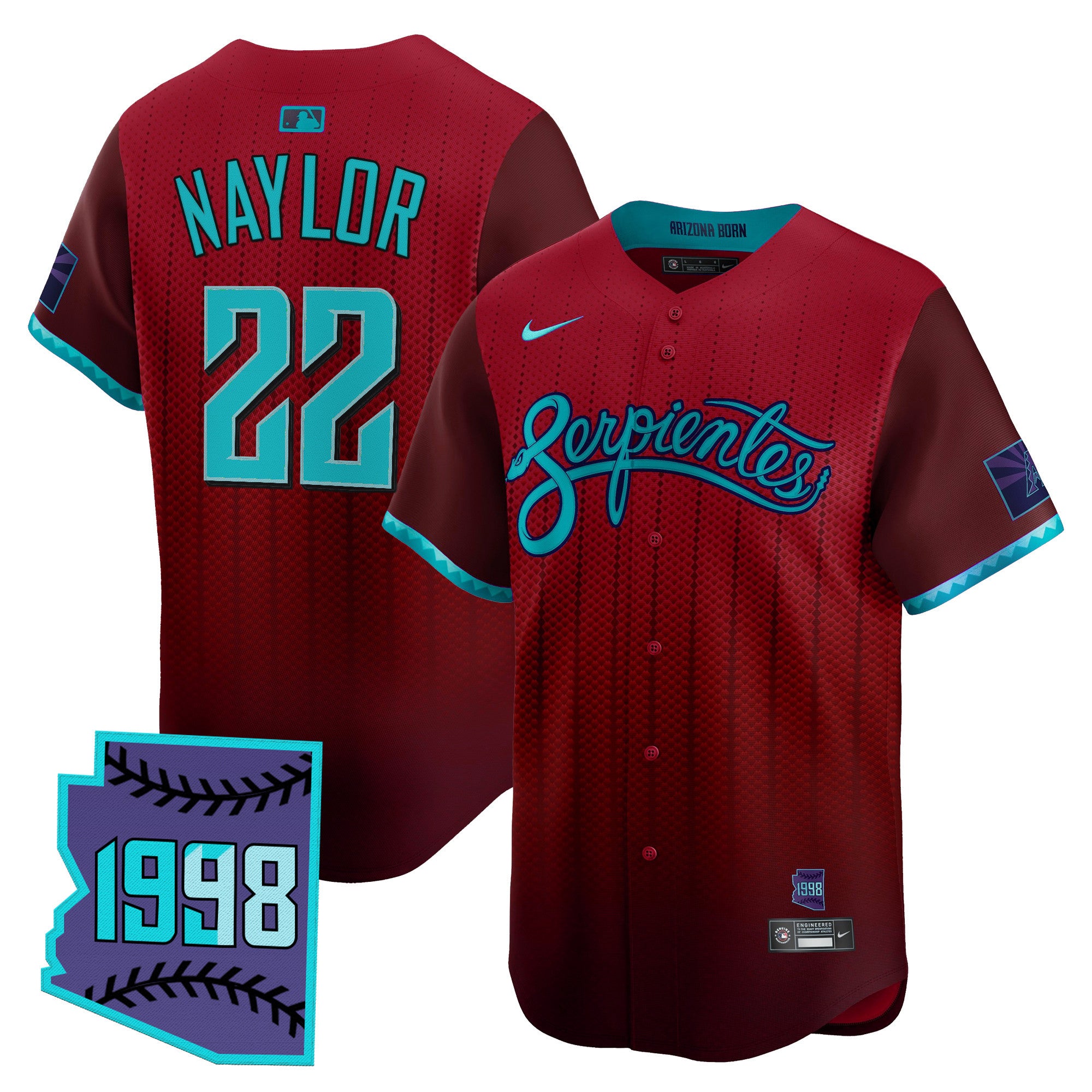 Men's Arizona Diamondbacks 2025 City Connect Vapor Premier Limited Jersey V2 - Stitched - Red, Josh Naylor