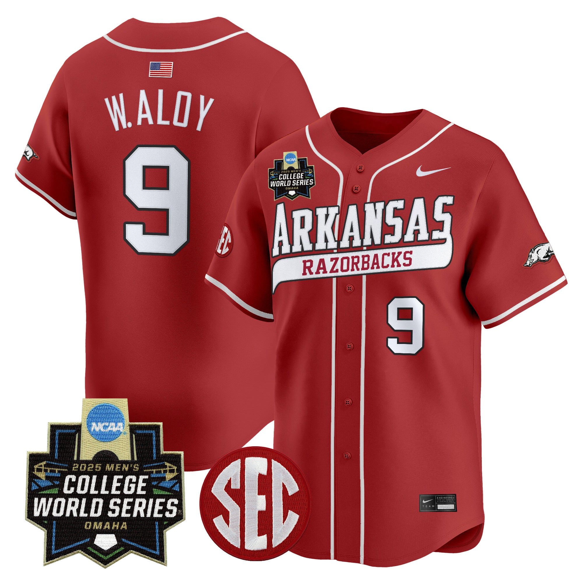 Men's Arkansas Razorbacks 2025 World Series Vapor Premier Limited Jersey - All Stitched