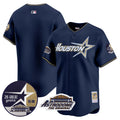 Men's Astros 1999 Throwback 35th & Astrodome Patch Vapor Premier Limited Jersey V2 - All Stitched - Navy, Team