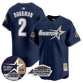 Men's Astros 1999 Throwback 35th & Astrodome Patch Vapor Premier Limited Jersey V2 - All Stitched - Navy, Alex Bregman