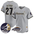 Men's Astros 1999 Throwback 35th & Astrodome Patch Vapor Premier Limited Jersey V2 - All Stitched - Gray, José Altuve