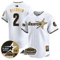 Men's Astros 1999 Throwback 35th & Astrodome Patch Vapor Premier Limited Jersey V2 - All Stitched - White Gold, Alex Bregman