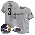 Men's Astros 1999 Throwback 35th & Astrodome Patch Vapor Premier Limited Jersey V2 - All Stitched - Gray, Jeremy Pena