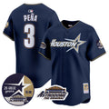 Men's Astros 1999 Throwback 35th & Astrodome Patch Vapor Premier Limited Jersey V2 - All Stitched - Navy, Jeremy Pena