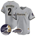 Men's Astros 1999 Throwback 35th & Astrodome Patch Vapor Premier Limited Jersey V2 - All Stitched - Gray, Alex Bregman