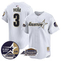 Men's Astros 1999 Throwback 35th & Astrodome Patch Vapor Premier Limited Jersey V2 - All Stitched - Pinstripe, Jeremy Pena