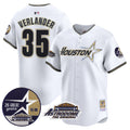 Men's Astros 1999 Throwback 35th & Astrodome Patch Vapor Premier Limited Jersey V2 - All Stitched - White, Justin Verlander