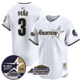 Men's Astros 1999 Throwback 35th & Astrodome Patch Vapor Premier Limited Jersey V2 - All Stitched - White, Jeremy Pena