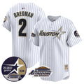 Men's Astros 1999 Throwback 35th & Astrodome Patch Vapor Premier Limited Jersey V2 - All Stitched - Pinstripe, Alex Bregman